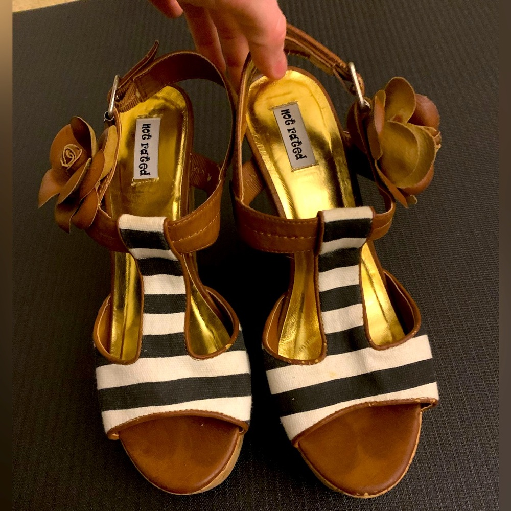 Not Rated, zebra print platform heels. Size 8.5